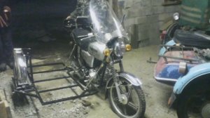 Мопед альфа с боковым прицепом "люлька"