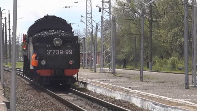 РП Ретро-поезд "Победа" В Таганроге (Прибытие-маневры-отправление) смотреть онлайн
