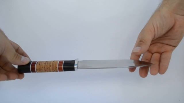 Нож "Кабан" из нержавеющей стали 65Х13. Рукоять граб, падук, береста. Литье из дюрали смотреть онлайн