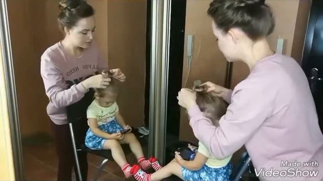 Прическа. Пучок. Прически для самых маленьких. смотреть онлайн