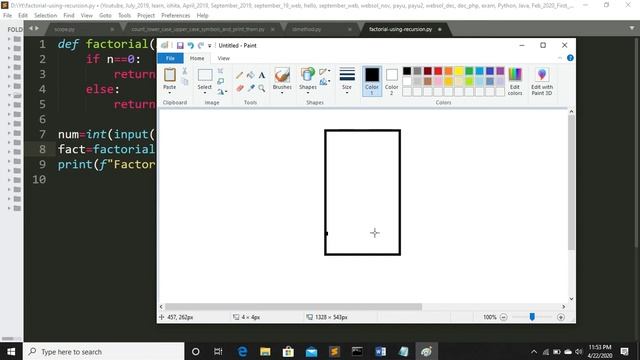 recursive function in Python in Hindi | recursive function to calculate factorial in Python смотреть онлайн
