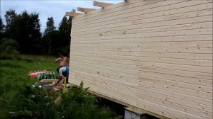 Строительство каркасной бани на бетонных блоках