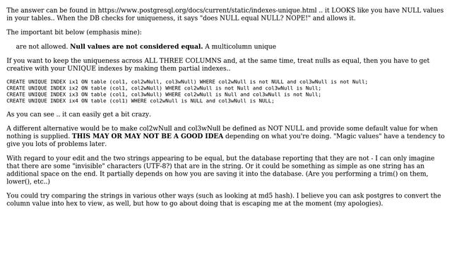 Databases: How can this unique index allow duplicate rows? (2 Solutions!!) смотреть онлайн