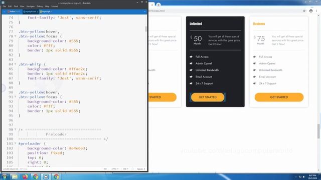 #67 How to Build Website using Html, CSS, JS, jQuery, Bootstrap - Building Pricing Section CSS 3 смотреть онлайн
