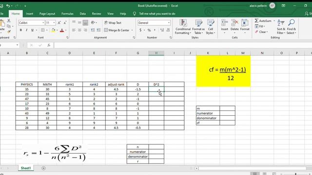 solving spearman rho in excel (with Tied Ranks) смотреть онлайн