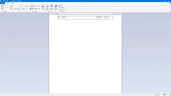 WordPad - Tutorial 32 - Creating Table in Wordpad