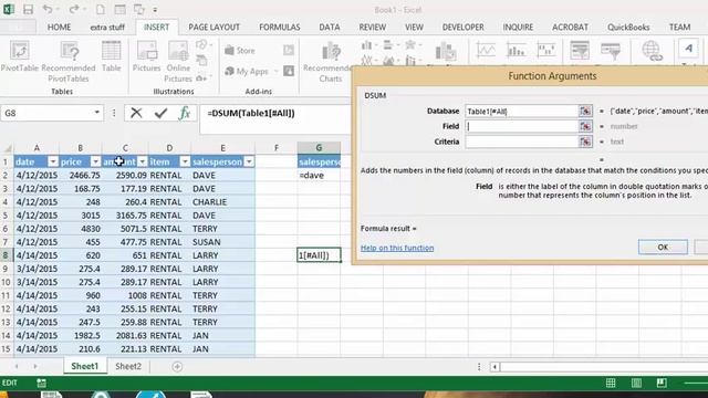 How to use the DSum function in Excel смотреть онлайн