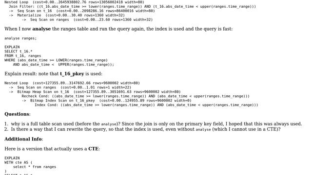Databases: Why does a CTE cause a full table scan? смотреть онлайн