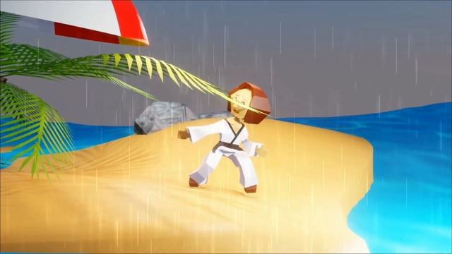 Blender 3D Low Poly Character Animation | Karate Kid - Amazing Karate Workout In 30 Seconds