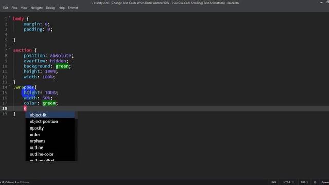 Change Text Color When Enter Another DIV - Pure Css Cool Scrolling Text Animation смотреть онлайн