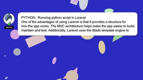 PYTHON : Running python script in Laravel
