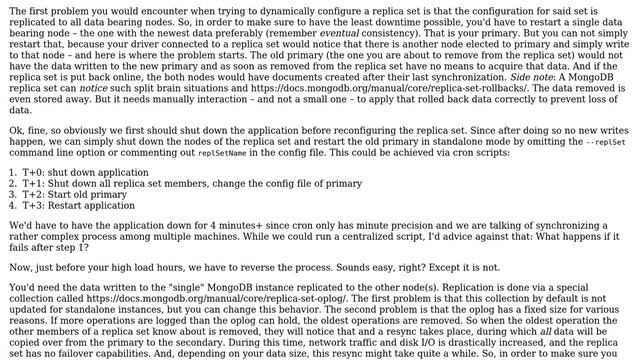 How is it possible to convert a 3-node replica set to a 1-node replica set during low-usage hours? смотреть онлайн