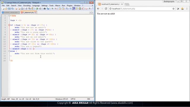 25 PHP Tutorial IF ELSEIF ELSE Statement in PHP Part 2 смотреть онлайн