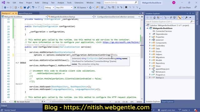 (#82) Connection string in appsettings.json in asp.net core | Asp.Net Core tutorial смотреть онлайн