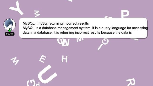 MySQL : mySql returning incorrect results смотреть онлайн