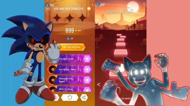 Sonic Exe vs Cartoon Cat - Tiles Hop EDM Rush смотреть онлайн