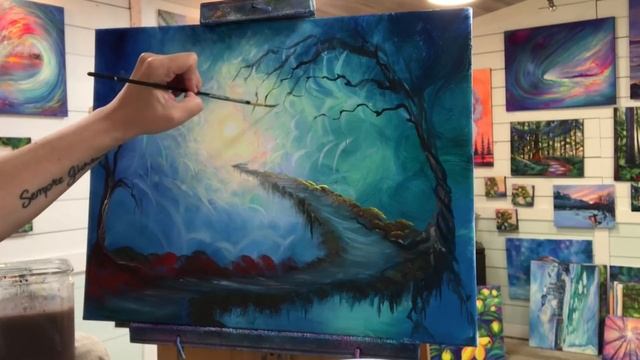 Magical Forest STEP by STEP Acrylic Painting Tutorial (CBF Presents) смотреть онлайн