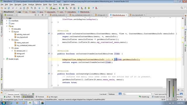 Android Studio Tutorial 25 Handling Click Events of Floating Context Menu смотреть онлайн