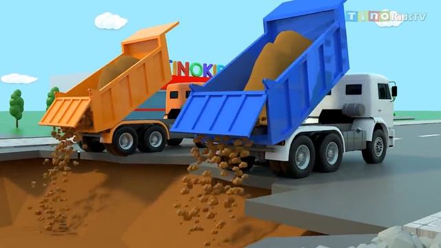 Экскаватор, колесный погрузчик и бурильщик для детей | Несчастный случай на строительстве сарая смотреть онлайн