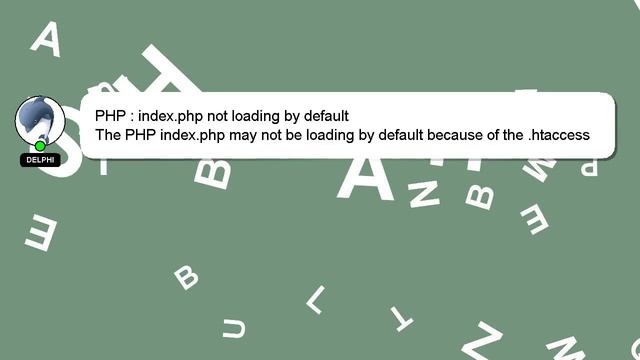 PHP : index.php not loading by default смотреть онлайн