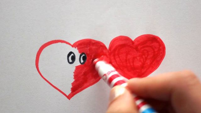 💕 Herzen Paar zeichnen lernen - Zum Valentinstag malen - How to draw hearts - Рисуем Сердца смотреть онлайн