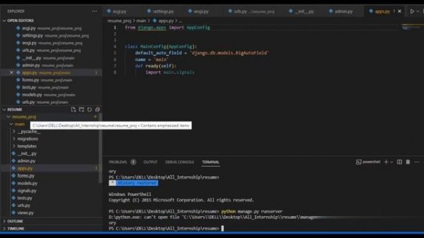 Python : can't open file No such file or directory. solved in seconds.  #django #python #runserver