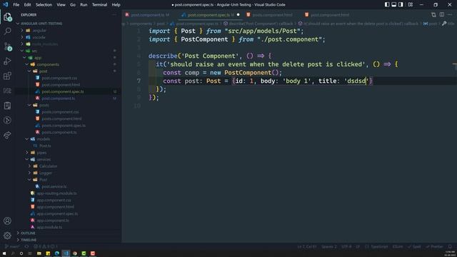 16. Testing the component having Input & Output Event emitter with subscription - Angular Testing смотреть онлайн
