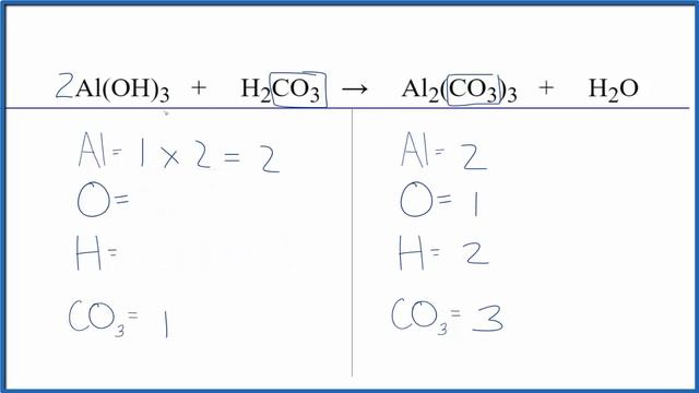 How to Balance Al(OH)3 + H2CO3 = Al2(CO3)3 + H2O смотреть онлайн