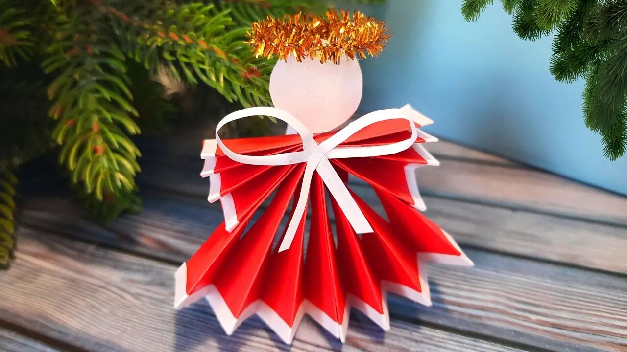 Рождественский ангел из бумаги своими руками смотреть онлайн