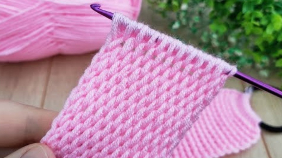 Повязка на голову крючком ?❤? Уроки вязания☺ Тунисское вязание #тунисскоевязание #урокивязания #вя