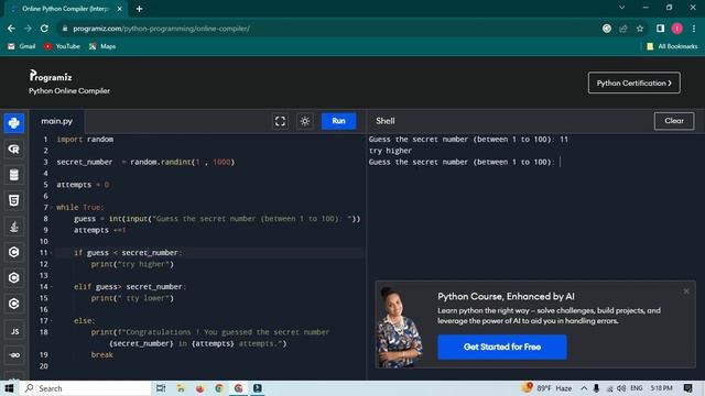 Guess The Number Game In Python- Beginner Code Practice смотреть онлайн