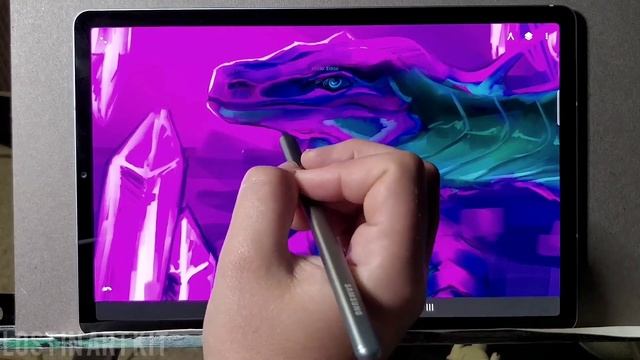 Painting a Crystal Cavern Dragon in Infinite Painter смотреть онлайн