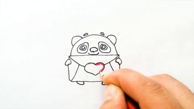 как нарисовать Милую панду с конвертом смотреть онлайн
