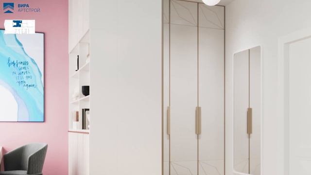 Дизайн интерьера квартиры 146 м2 в ЖК «Резиденции Архитекторов» в стиле ар-деко. +7 (495) 357-08-64 смотреть онлайн