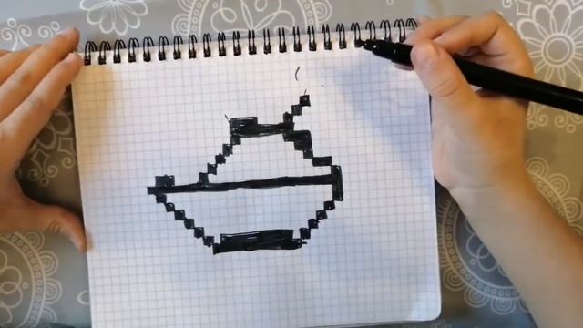 Танк по клеточкам Т-34 для детей 7 лет. смотреть онлайн