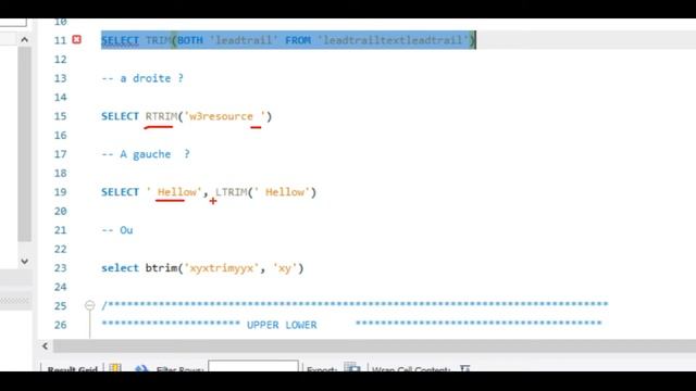 MySQL : Découvrez les opérateurs TRIM, LTRIM, UPPER, LOWER sur MySQL. (exemple simple et concret) смотреть онлайн