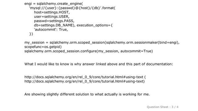 MySQL : Sqlalchemy, raw query and parameters смотреть онлайн