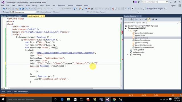 How to POST data to WCF RESTful service from HTML page using JQuery AJAX call POST method type | 5 смотреть онлайн
