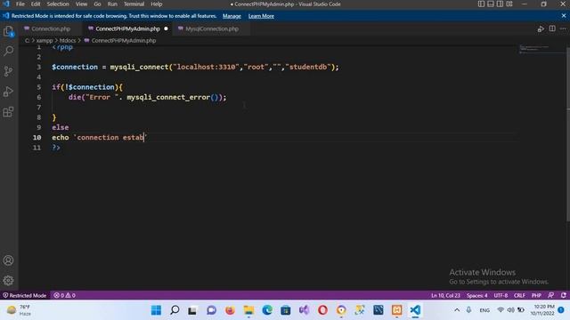 Connect to MySQL Database in PHP Using Visual Studio Code 2023 смотреть онлайн