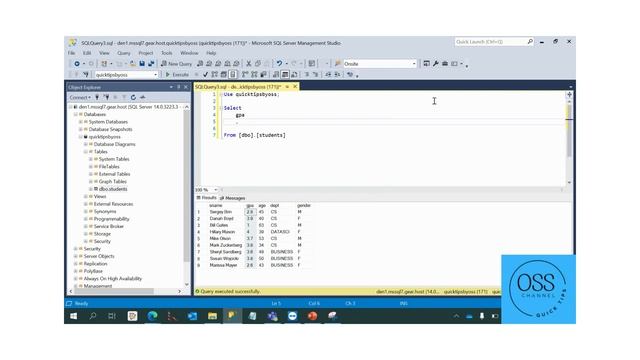 MSSQL - Select,From, Where basic use смотреть онлайн