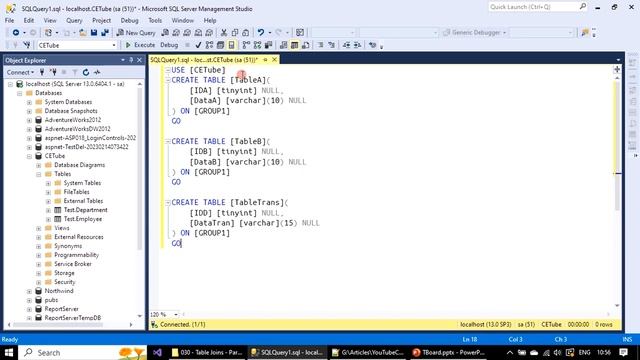 Table Joins | Part 2 - Prepare Sample Data | SSMS TSQL Tutorial #030 смотреть онлайн