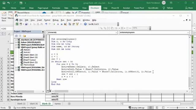 Group rows in Excel using VBA смотреть онлайн