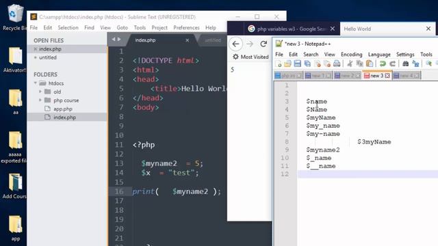 المتغيرات في لغة البي اتش بي php variables смотреть онлайн