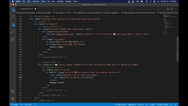 Ecommerce Design with Tailwind CSS Bangla Tutorial - 17 User Account смотреть онлайн