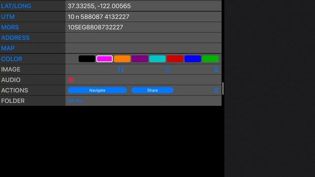 iPhone/iPad app Compass 55 - new actions in the waypoint editor screen. смотреть онлайн