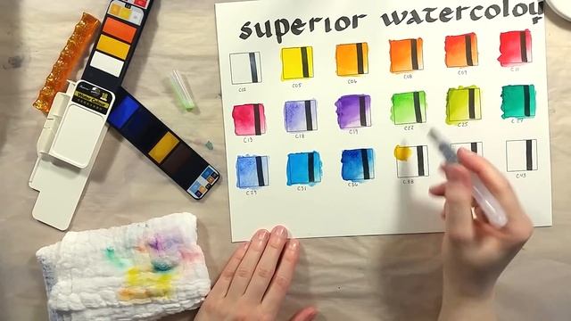 Review & Demo - Superior's foldable portable watercolor set of 18 colors ? смотреть онлайн