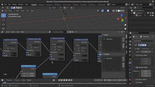 Geometry Nodes Spiral Array смотреть онлайн