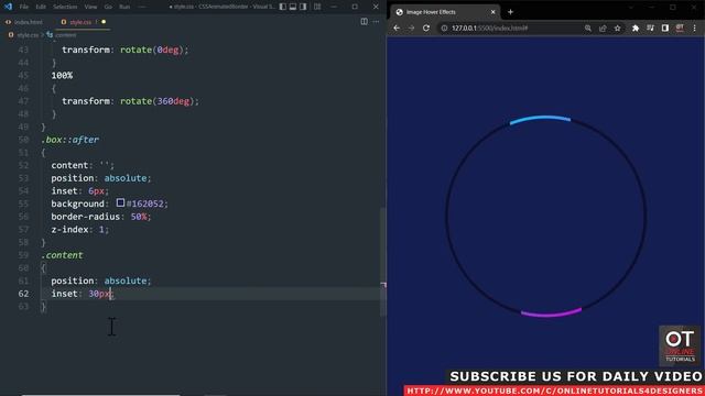 Awesome CSS Border Animation & Image Hover Effects | Html CSS @OnlineTutorialsYT смотреть онлайн