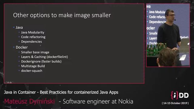 JDD2019: Java in Container - Best Practicies for containerized Java Apps, Mateusz Dymiński смотреть онлайн