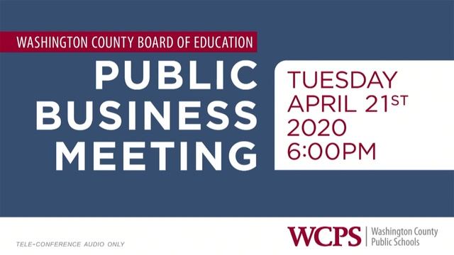 Public Business Meeting | 4-21-20 | 6:00PM